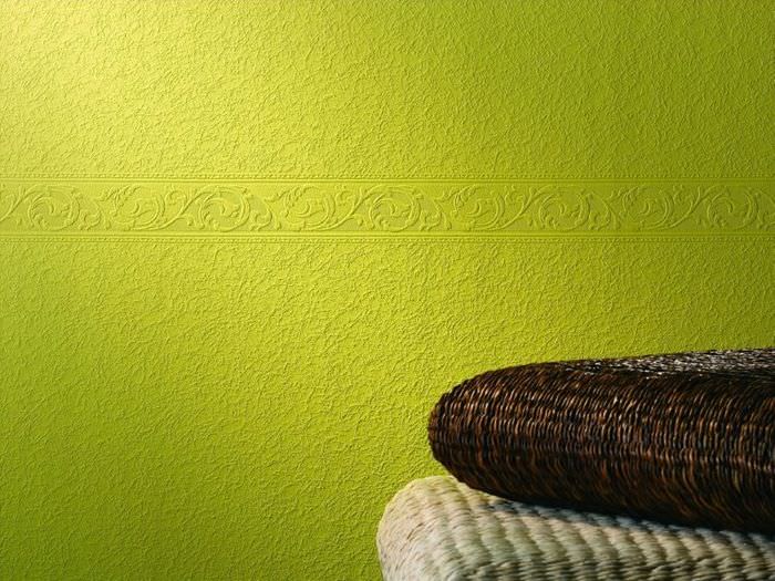 Zelená natíratelná tapeta s reliéfním vzorem