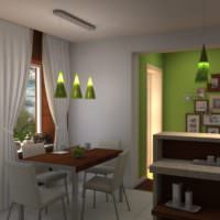 Zelené a šedé barvy v interiéru kuchyně