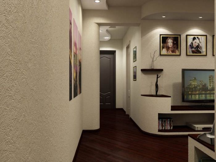 Design obývacího pokoje s tapetou, kterou lze namalovat