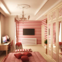 Pruhy růžových odstínů v interiéru obývacího pokoje