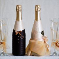Krásný design láhve pro nevěstu a ženicha