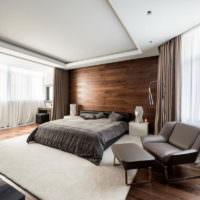 Design av et soverom i et privat hus i minimalistisk stil