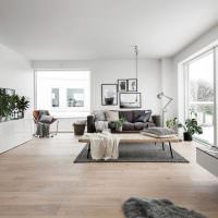Hvitt tak i stua i et privat hus