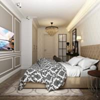 mahdollisuus kauniiseen seinäkoristeen koristeluun makuuhuoneen kuvassa