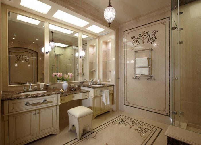 идеята за красив стил на баня в класически стил