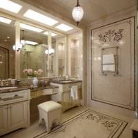 идеята за светъл интериор на баня в картина в класически стил