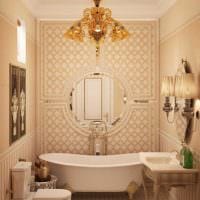 опция за красив декор за баня в картина в класически стил