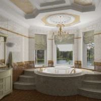 идея за необичаен интериор на баня в снимка в класически стил