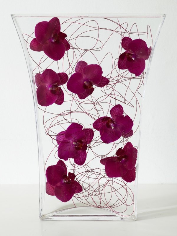 Orkidé dekoration ideer lilla vase