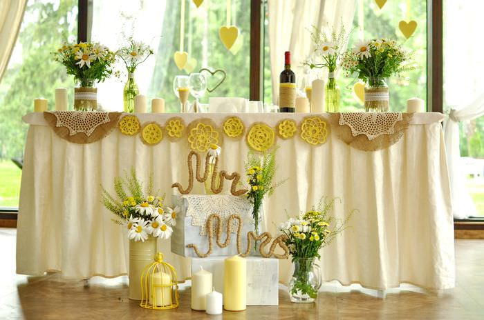 Dekorácia svadobného stola v retro štýle