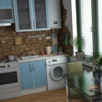 versjon av den vakre innredningen på kjøkkenet til et 3-roms leilighetsfoto