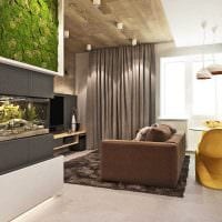tanken på en modern köksdesign för en 3-rums lägenhetbild