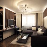 version av den moderna designen av vardagsrummet i ett 3-rums lägenhet foto