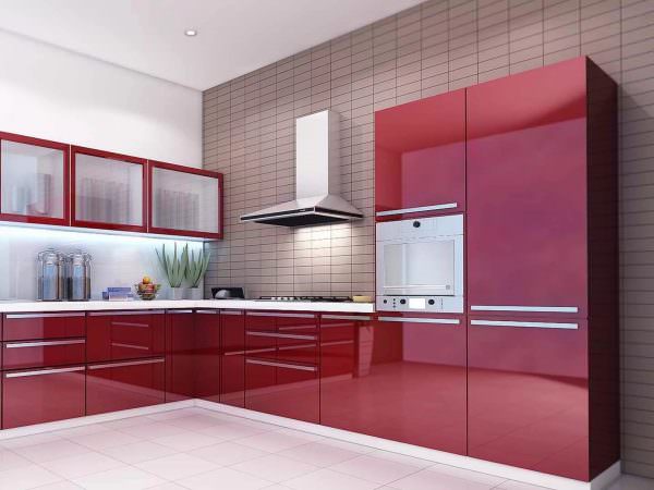 Bruken av burgunderfarger i kjøkkeninnredningen har en gunstig effekt på den fysiske og følelsesmessige tilstanden