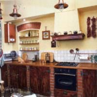 mulighed for et let køkkendesign i et foto i rustik stil