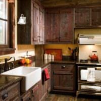 idé om usædvanligt rustikt køkken design billede