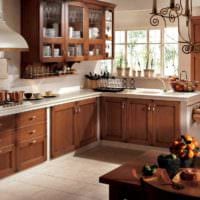 die Idee einer schönen Küchengestaltung im rustikalen Stil Foto