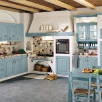 et eksempel på et smukt rustikt køkkenindretningsfoto
