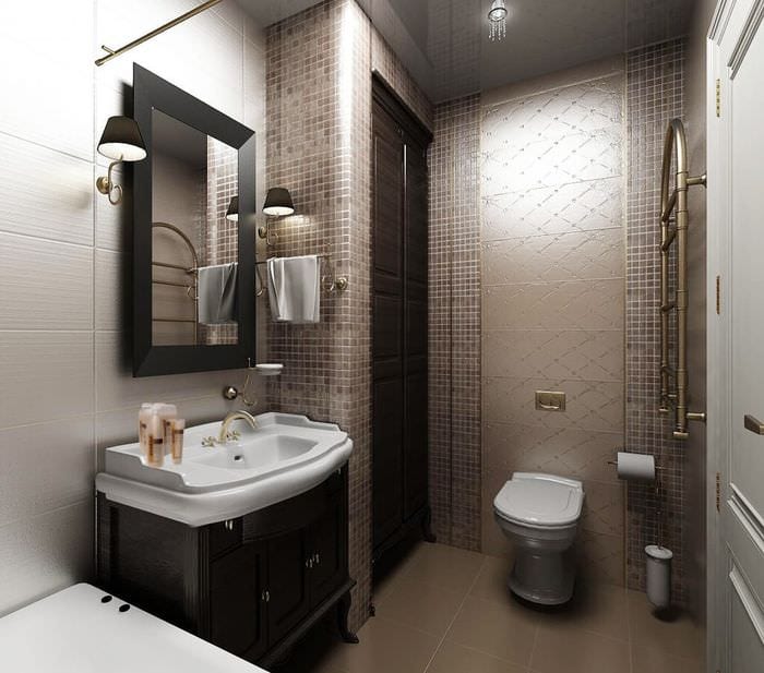 elegáns kombinált fürdőszoba