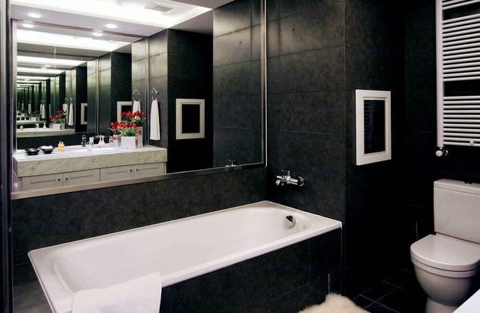 fekete -fehér fürdőszoba