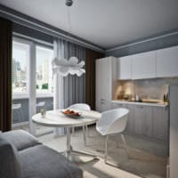 design av en ett-rums lägenhet 45 kvadratmeter