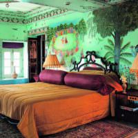 Lyse fotomalerier i designet af soveværelset