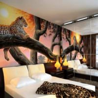 Dekorere soveværelsesvæggen med realistisk fototapet