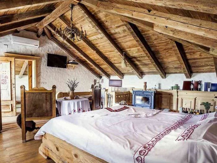 селски стил на спалнята