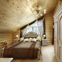 спалня в дървена къща