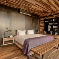 soveværelse i et træhus ultramoderne interiør