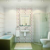 Version des modernen Stils des Badezimmers mit einem Fensterbild