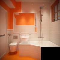 Fehér narancs és fekete színek a fürdőszobában
