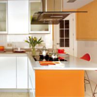 Oranžové odtiene v interiéri kuchyne