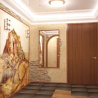 Живопис, огледало и камък в дизайна на коридора