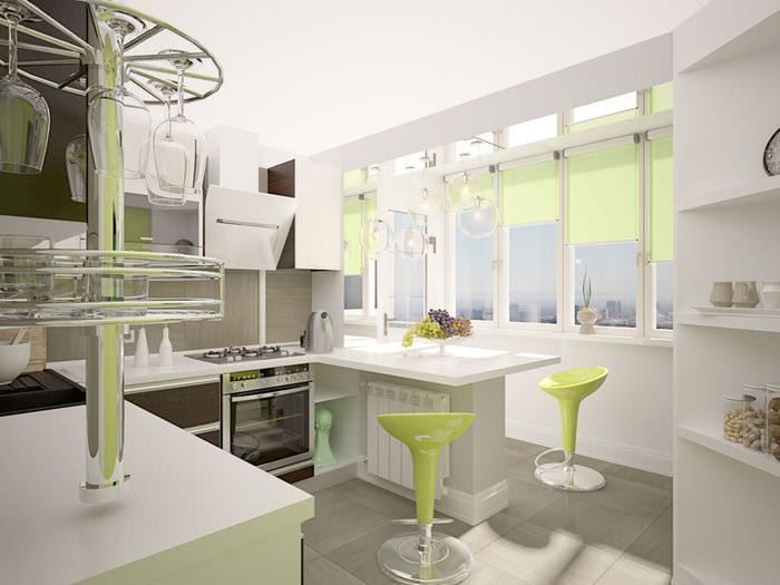 kök kombinerat med ett balkongfoto