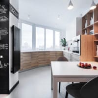 kök kombinerat med en balkong modern design