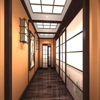 Blankt golv i korridoren orientalisk stil