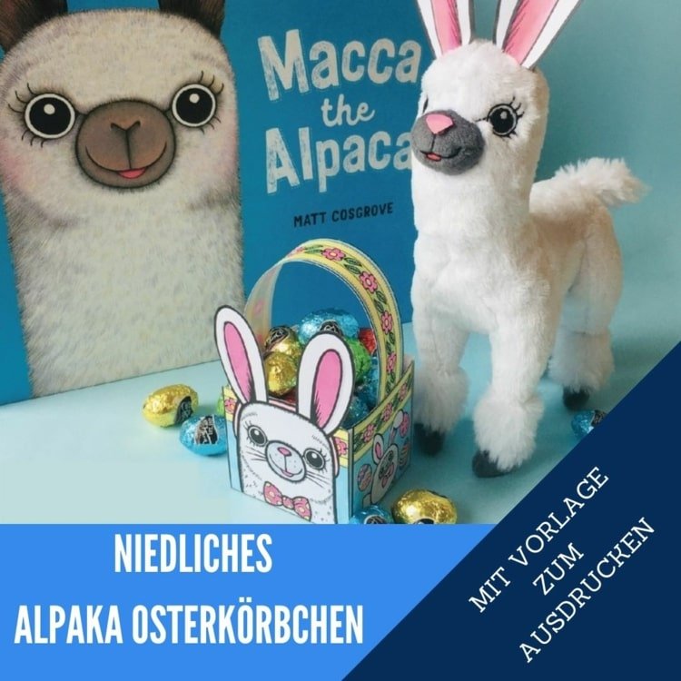 Udskriv alpaca med kaninører til påske og forvandl den til en påskekurv