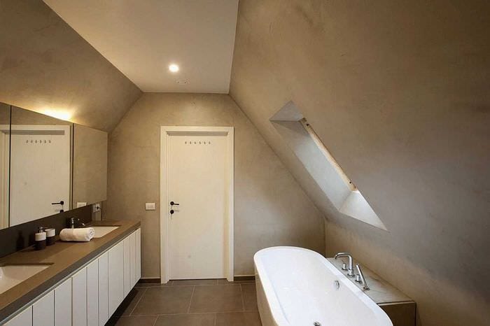 גרסה של טיח דקורטיבי יפה בעיצוב חדר האמבטיה