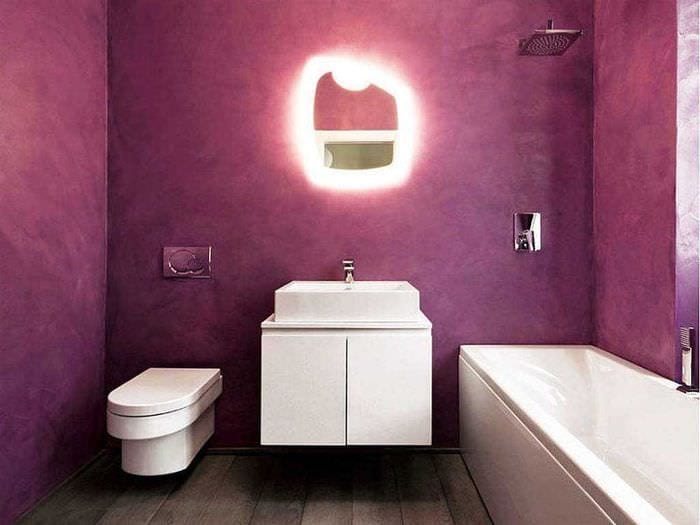 הרעיון של טיח דקורטיבי יפה בעיצוב חדר האמבטיה