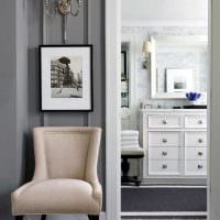 kombination av ljusgrå färg i stil med sovrummet foto
