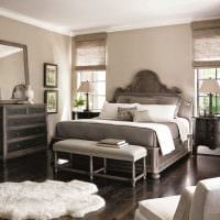 kombinasjon av lys grå farge i stil med soveromsbildet
