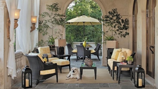 udendørs design ideer finde inspiration parasol lampe hund