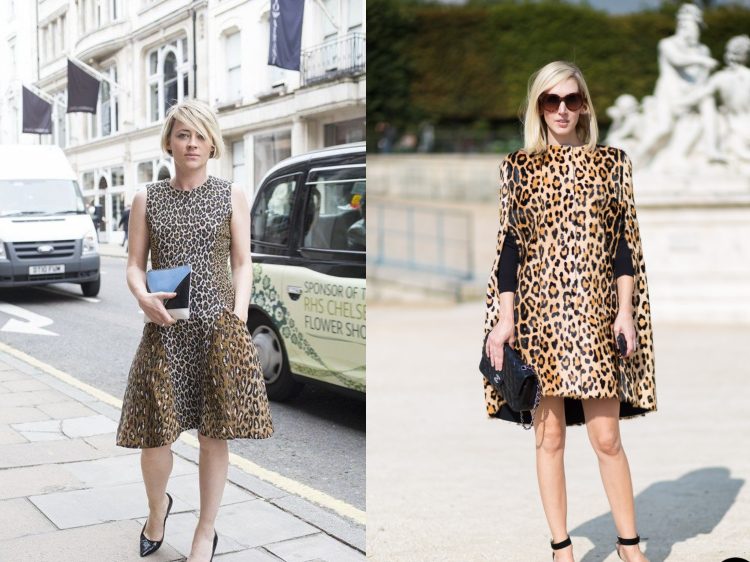 Outfits med leopardprint kjole poncho stil mellemlang