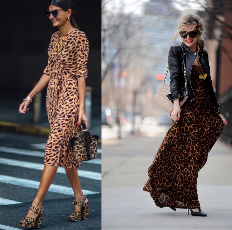 Leopard Print Maxi Dress Læderjakke Pumps outfits