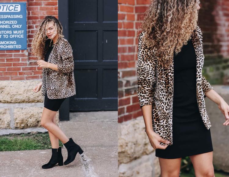 Leopard Print Coat Mini Dress Ankelstøvler outfits