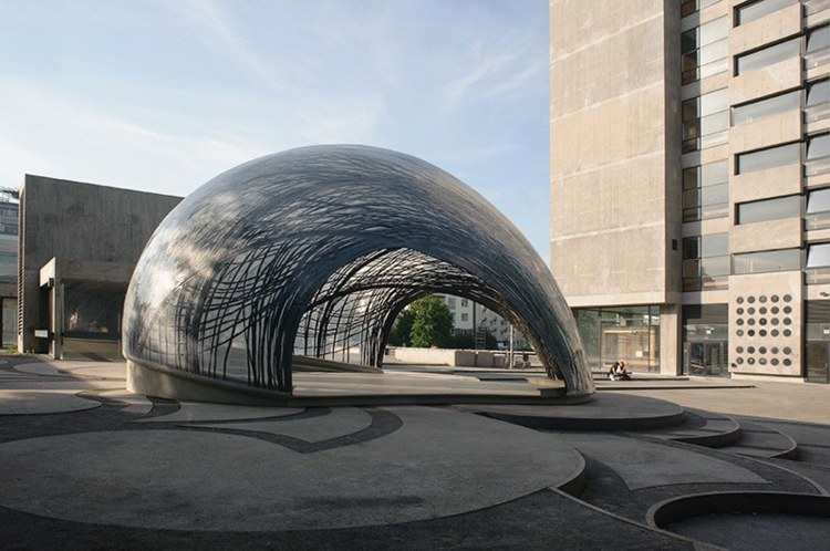 naturlig kulstofpavillon inspiration spindelvævsboble -arkitektur