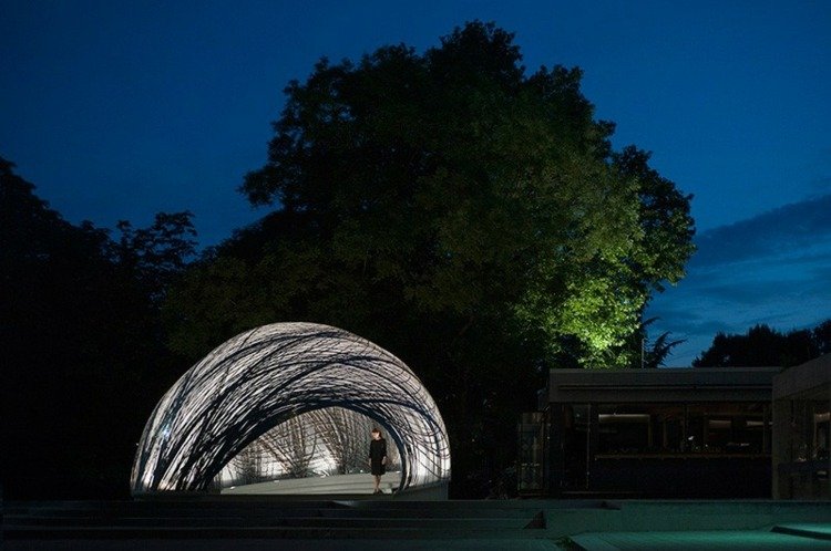 pavillon kulstof natbelysning plast idé projekt