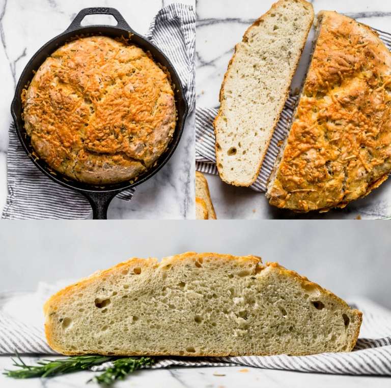 Gyldenbrun bagt og luftigt pandebrød med parmesan