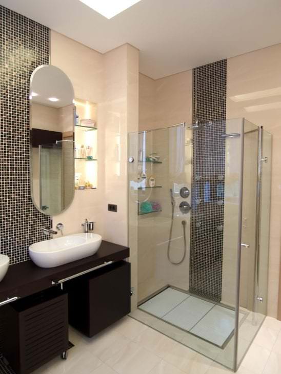 Kuva kylpyhuoneen suihkukaapin alkuperäisestä tyylistä